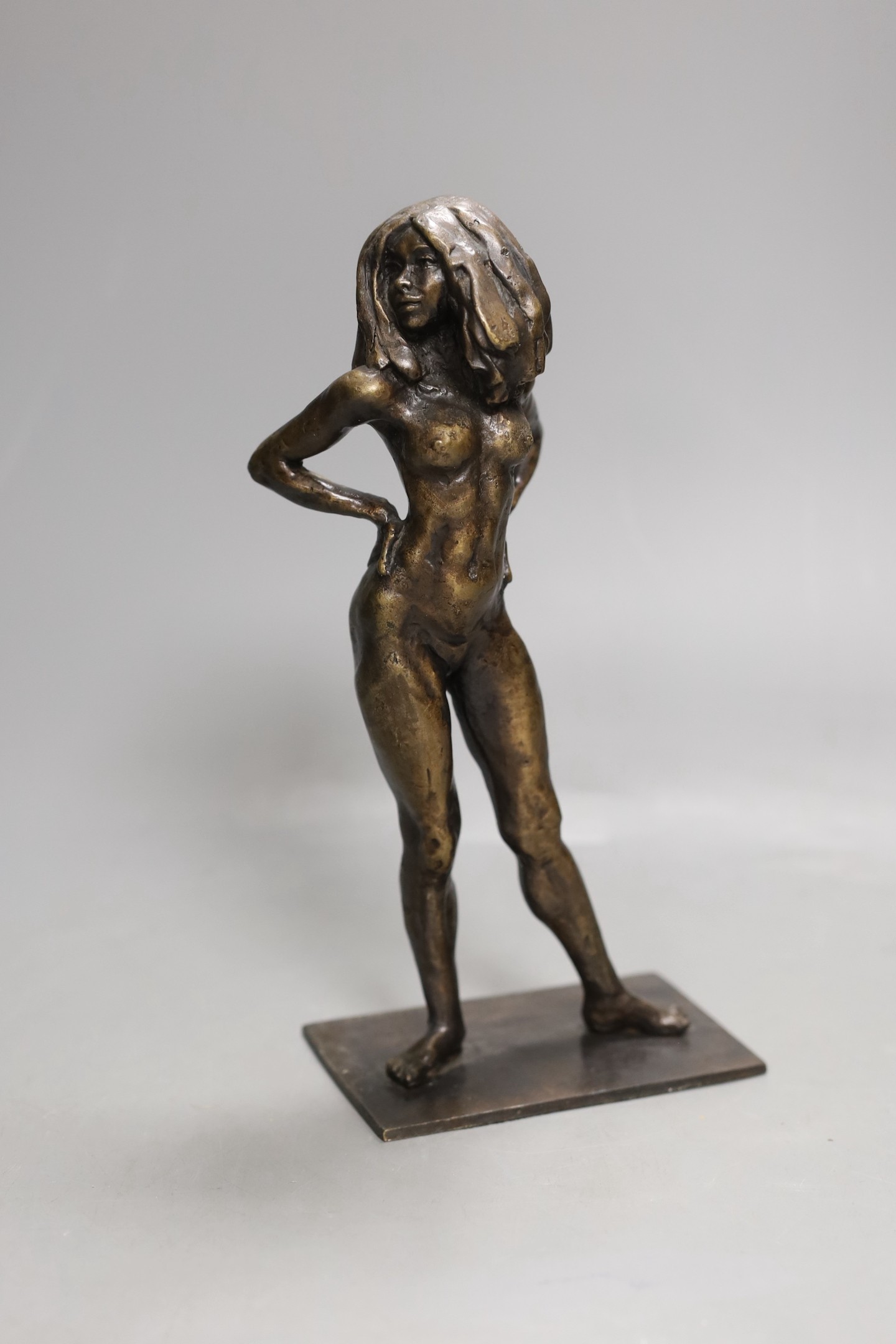 Ronald Cameron, bronze nude figure Dancer 2, limited edition 6/25, 23.5 cms high.